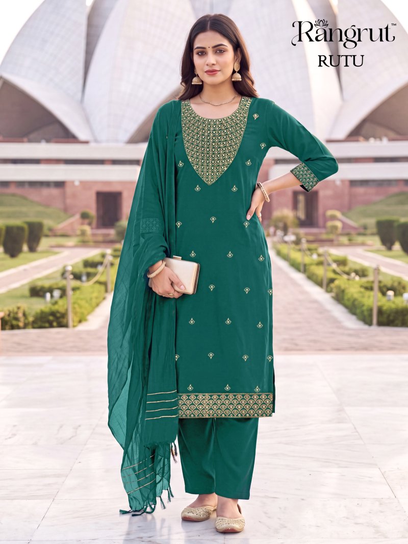 Rutu By Rangrut Malai Crep Sequence Embroidery Salwar Kameez 